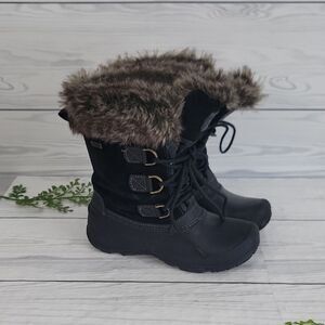 Khombu Winter Boots - Black with Faux Fur Womens Size 6M